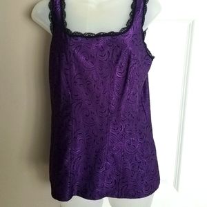 TWO Women's Sleeveless Tops Purple & Metallic